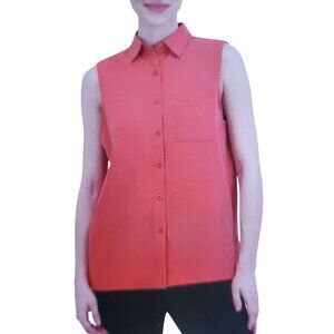 GAIAM Medium Sleeveless Collared Tank Top Lightweight Button-up Shirt Athleisure